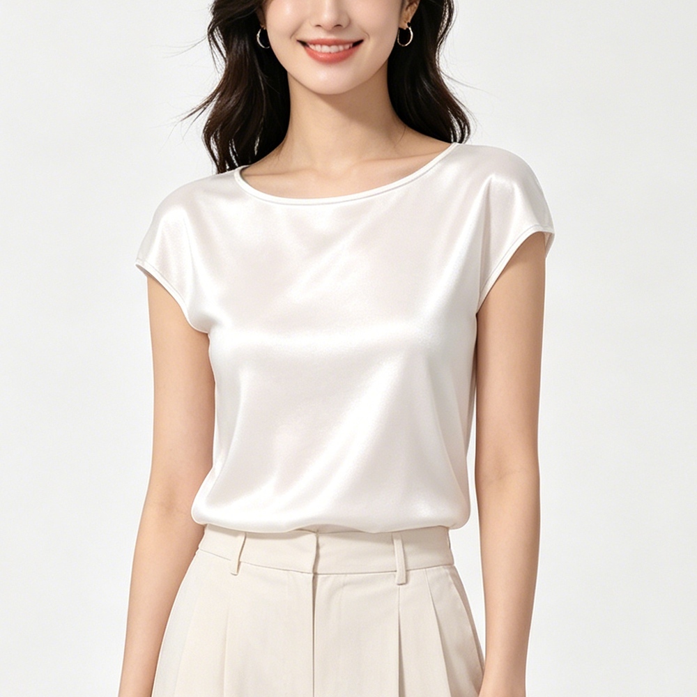 Silk Drop Shoulder T Shirt