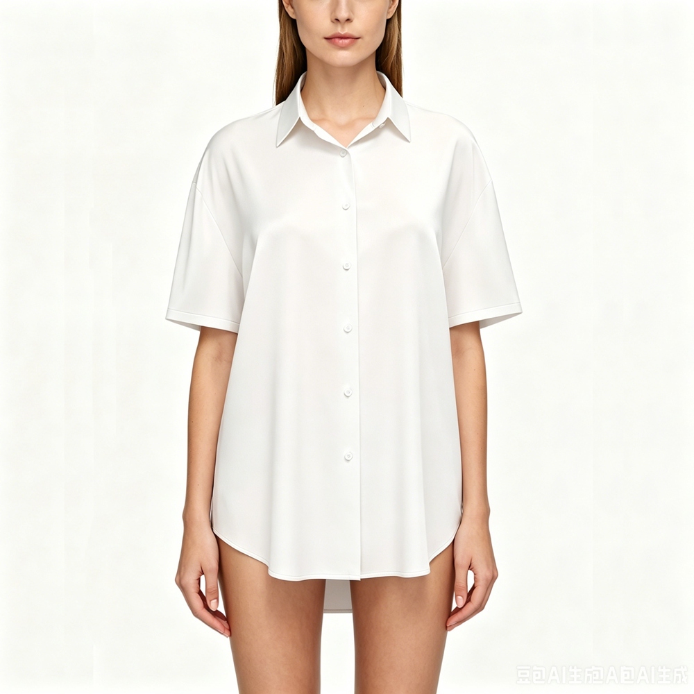 Women's Silk Oversized Short Sleeve Shirt