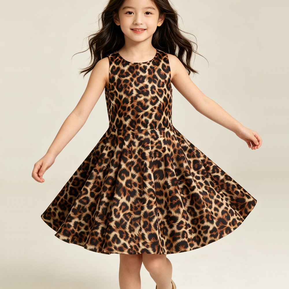 Girl’s Floral 100% Mulberry Silk Above-Knee Tank Dress