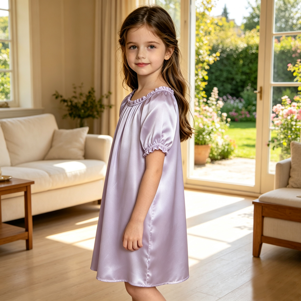 Girl's Pure Mulberry Silk Nightgown