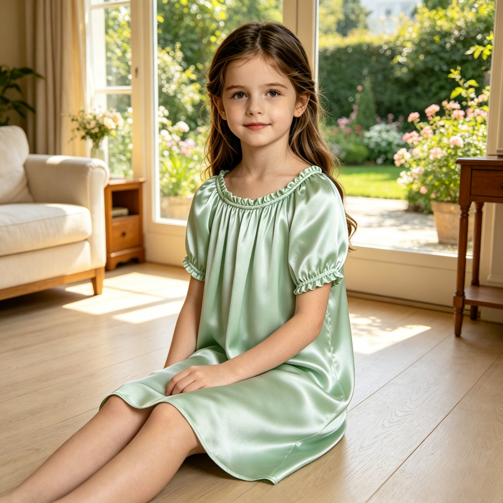 Girl's Pure Mulberry Silk Nightgown