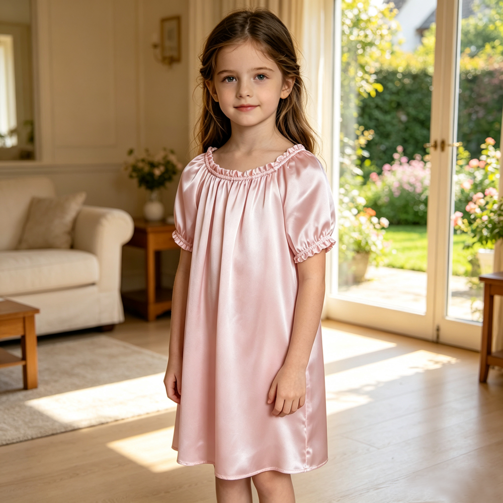 Girl's Pure Mulberry Silk Nightgown