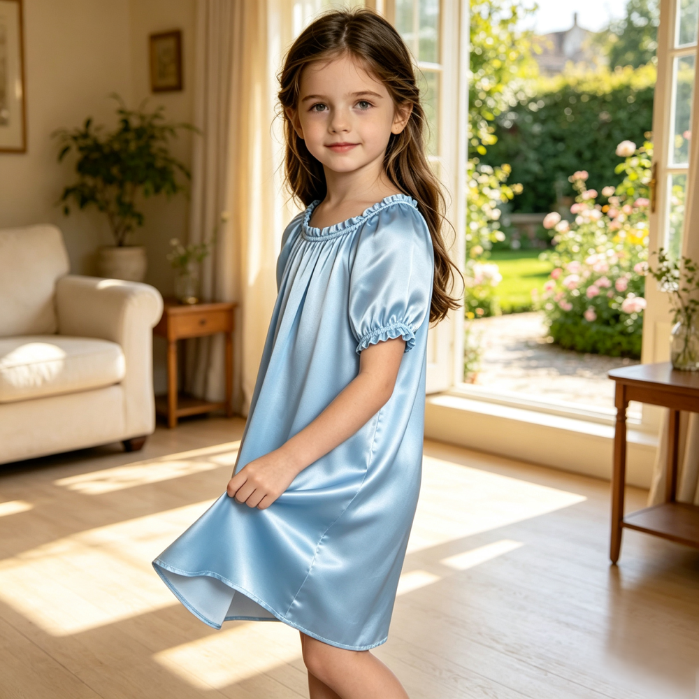 Girl's Pure Mulberry Silk Nightgown