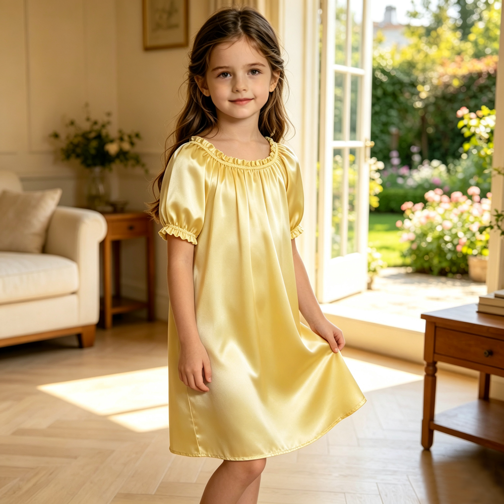 Girl's Pure Mulberry Silk Nightgown