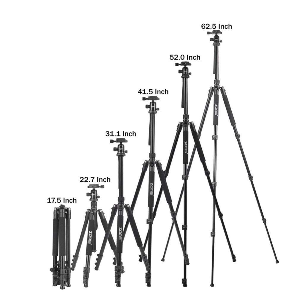 ZOMEi Q555 Aluminum Camera Tripod Kit with 360 Degree Ball Head Quick Release Plate for Solar Telescopes and Binoculars - Blue