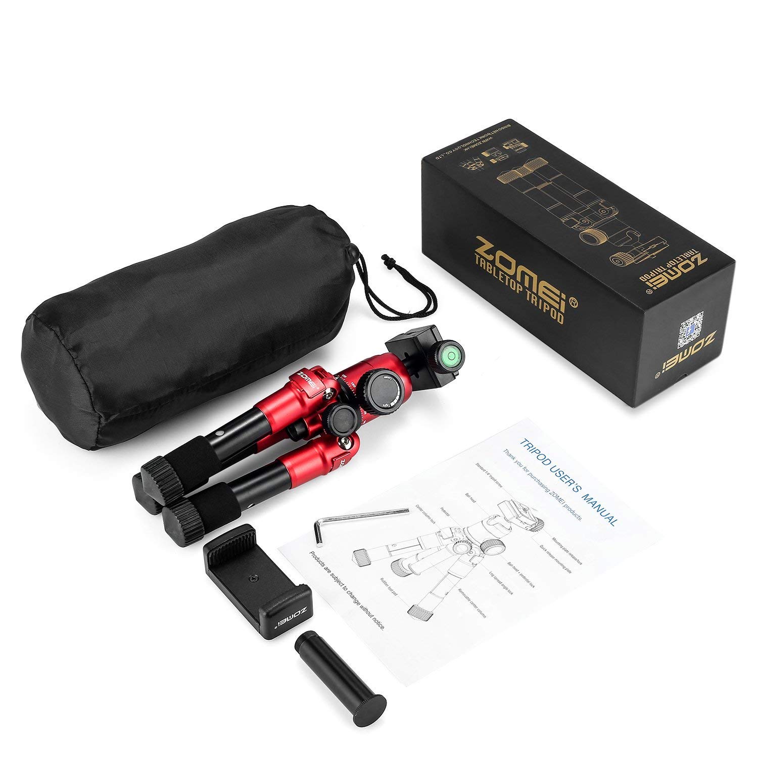 ZOMEi CK30 Aluminum Mini Tabletop Tripod with 360 Degree Panoramic