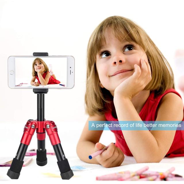 ZOMEi CK30 Aluminum Mini Tabletop Tripod with 360 Degree Panoramic Ball Head - Red