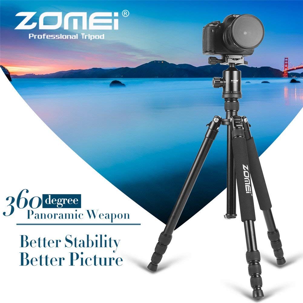 ZOMEi Z818 / Z888 Professional Robust Tripod Support 65 Inch Versatile for Professional Photographic Shooting for Canon Nikon Sony Cameras