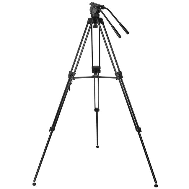 ZOMEi Professional Heavy Duty Aluminum Video Tripod Twin Tube Vt2500 inch with 360-Degree Panoramic Fluid Head, Mid-Level Spreader for DSLR Camcorder