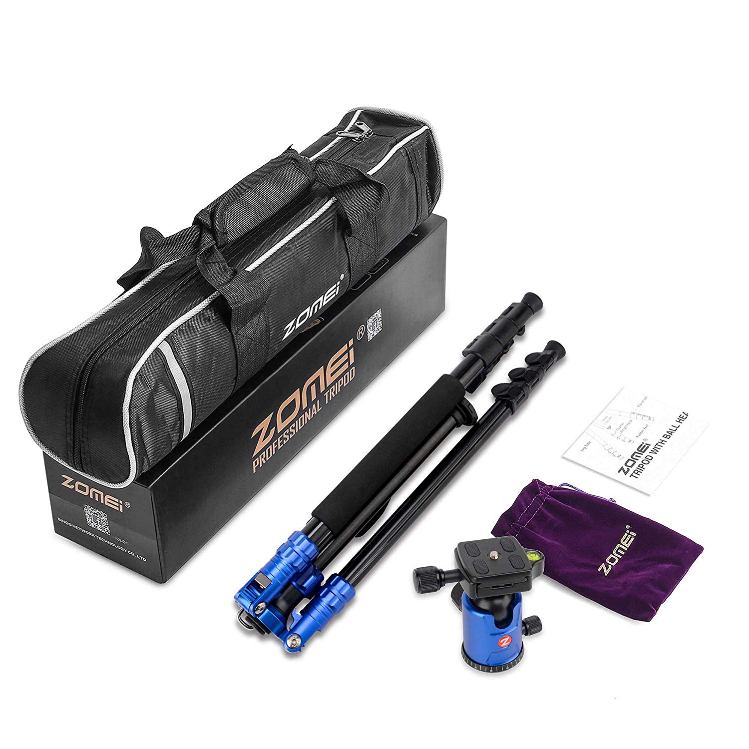 ZOMEi M7 Stable Camera Tripod Range from 22-inch to 67-inch with Adjustable-height Quick Flip Lock Legs for Bird and Landscape Photography