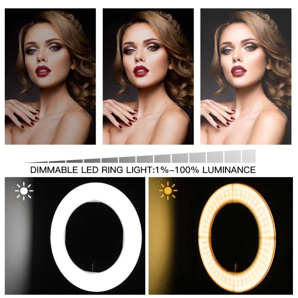 ZOMEi 14-inch LED Makeup Ring Light Videos Photography with Light Stand 3200-5500K