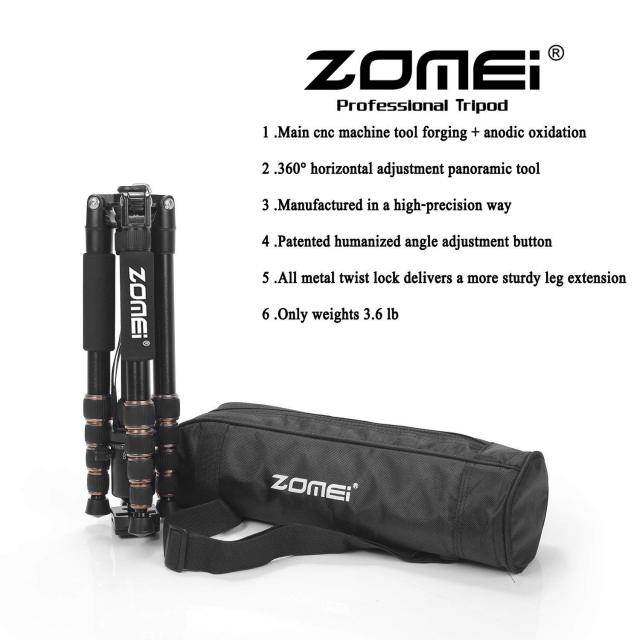 ZOMEi Z669 Lightweight Travel Tripod Monopod with Solid Ball Head and Carry Case as a Travel Companion