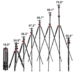 ZOMEi M8 Professional Camera Tripod 72-inch with Extension Arm Monopod Conversion for Faster Composition and Video Shooting