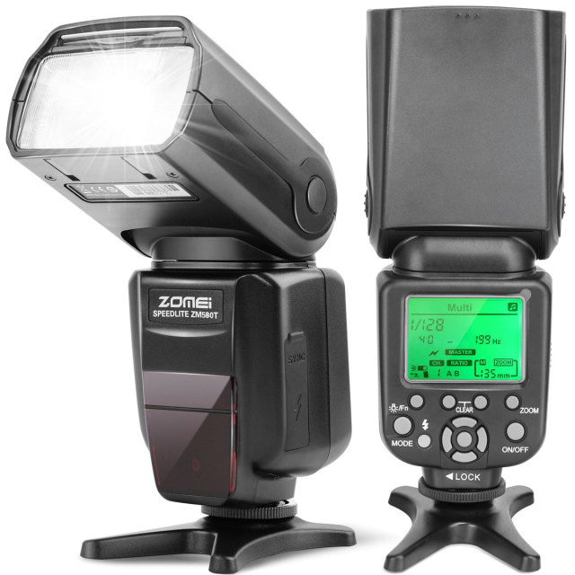 ZOMEi ZM-580T Auto Focus TTL High Sync Speed Flash Speedlight Flash with Radio Slave for Nikon DSRL Cameras
