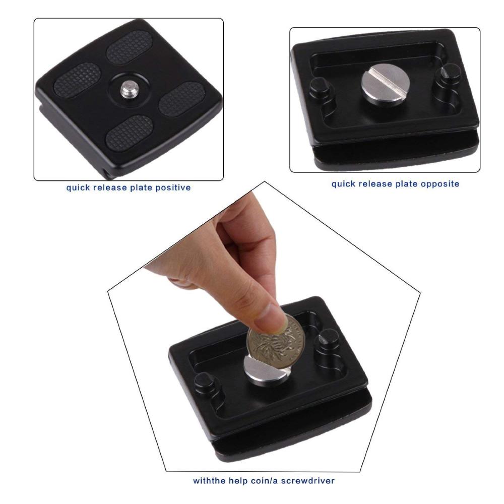 ZOMEi Universal Professional Camera Quick Release Mounting Plate for Q555, Q666, Q666C, Z688, Z688C, Z699, Z699C, Z818, Z888，M8 Tripod