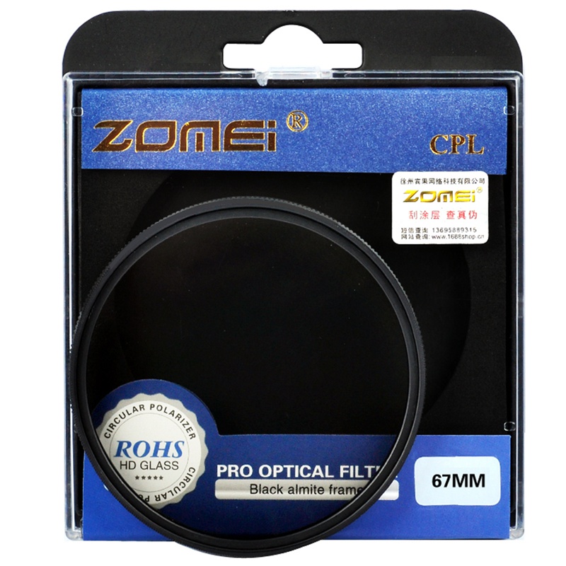 Zomei Ultra slim CPL filtro AGC Glass óptica Pro Fotografía filtros polarizadores circulares para Sony Canon Nikon Pentax Cámara 