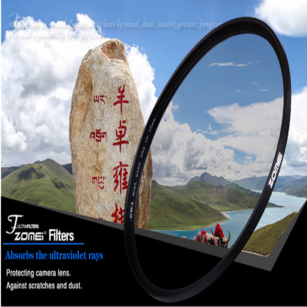ZoMei Ultra Slim AGC Optical Glass UV Ultra Violet Lens Filter - 40.5-86mm