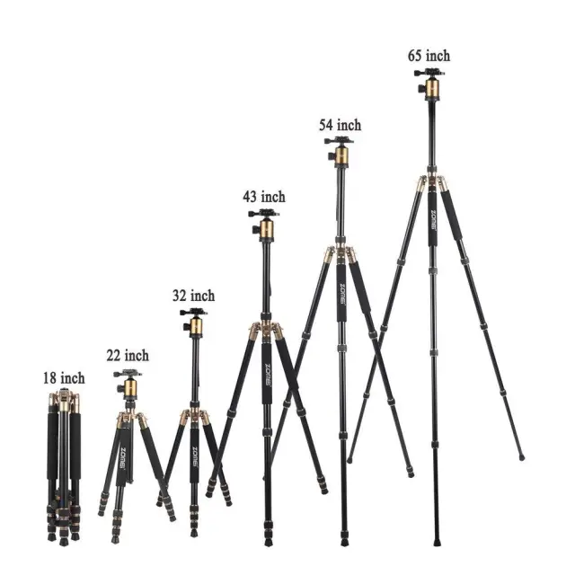 ZOMEi Z818 / Z888 Heavy Duty Camera Tripod 65 Inch for Professional Photographic Shooting for Landscape and Food Photography - Gold