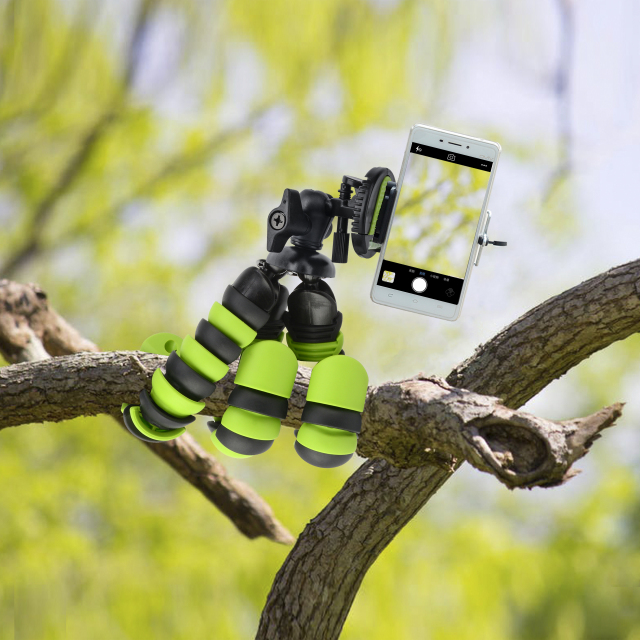 ZOMEI Flexible Mini Tripod with Quick Release Plate Tripod Mount Adapter for Smartphone Gopro Green