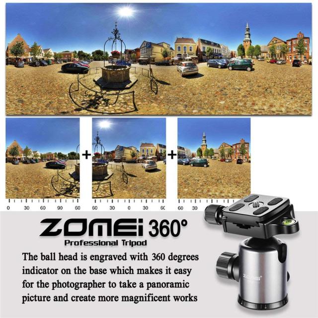 ZOMEi Z818 / Z888 Heavy Duty Camera Tripod 65 Inch for Professional Photographic Shooting for Landscape and Food Photography - Silver