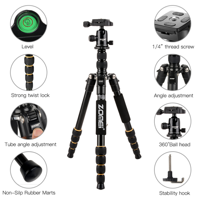 ZOMEI Q666  Proline Tripod with Ball Head for Cameras