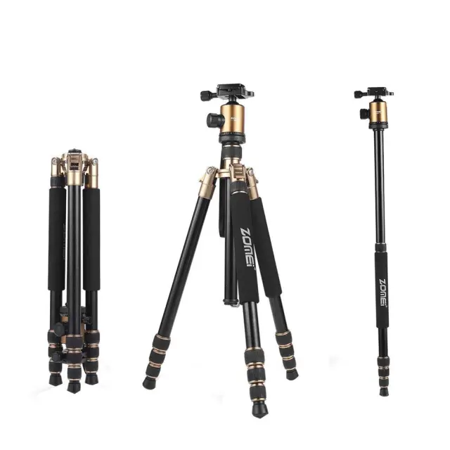 ZOMEi Z818 / Z888 Heavy Duty Camera Tripod 65 Inch for Professional Photographic Shooting for Landscape and Food Photography - Gold