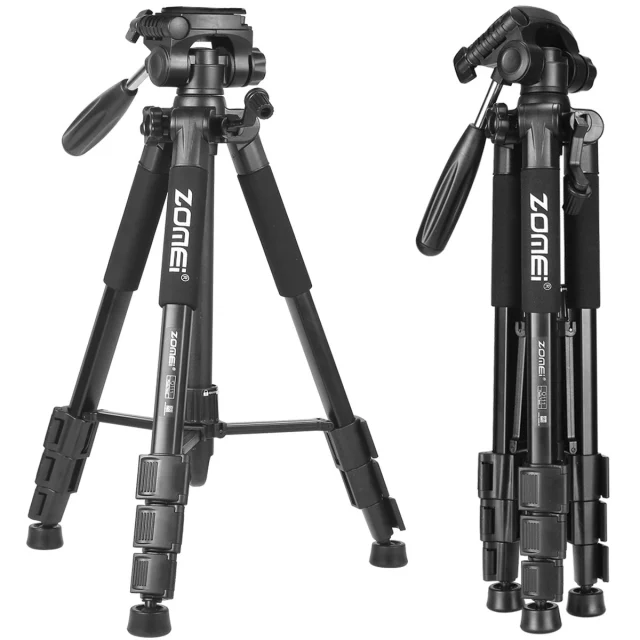 Q111 Compact Aluminum Tripod Kit YouTube Photography for Nikon Canon Dslr Camera for Macro Photography