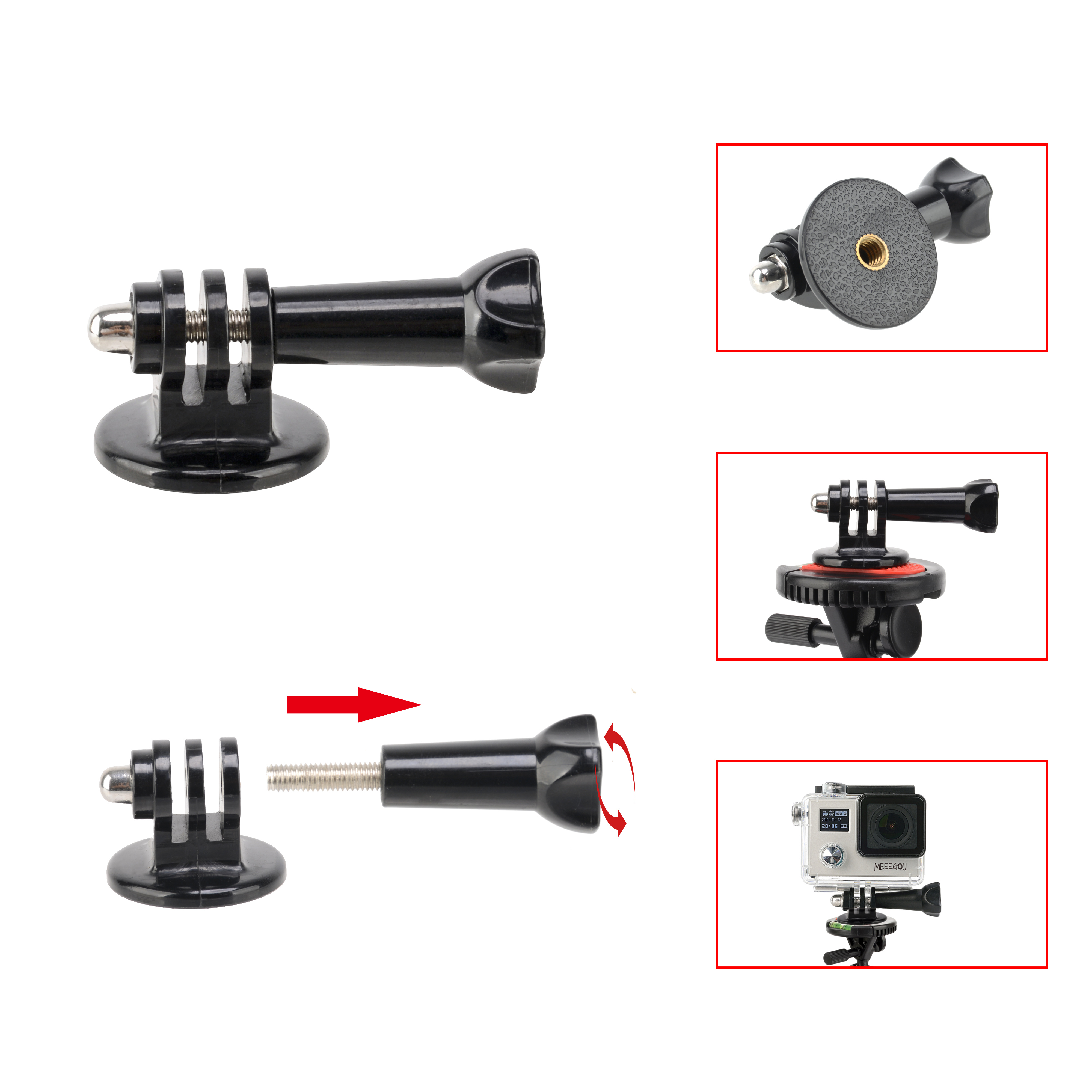 ZOMEI Flexible Mini Tripod with Quick Release Plate Tripod Mount Adapter for Smartphone Gopro Red