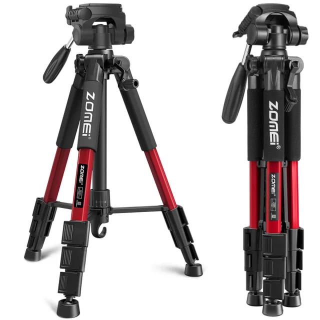 ZOMEi Q111 Lightweight Backpacking Tripod Kit 4-Section with 3-Way Pan Head and Carrying Case for Home Travel Photography Camera DV - Blue