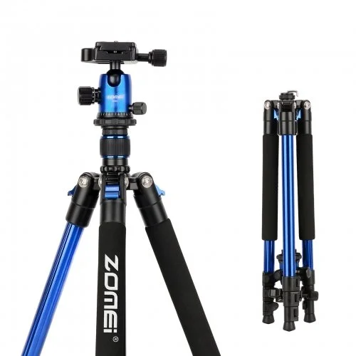 ZOMEi Q555 Aluminum Camera Tripod Kit with 360 Degree Ball Head Quick Release Plate for Solar Telescopes and Binoculars