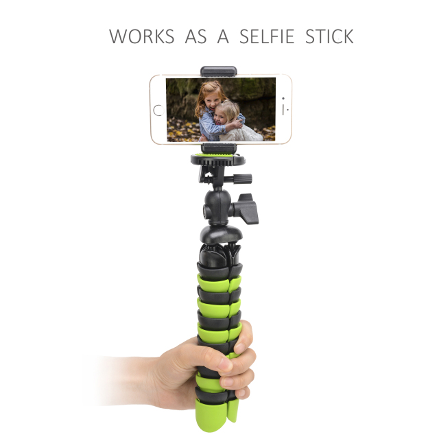 ZOMEI Flexible Mini Tripod with Quick Release Plate Tripod Mount Adapter for Smartphone Gopro Green