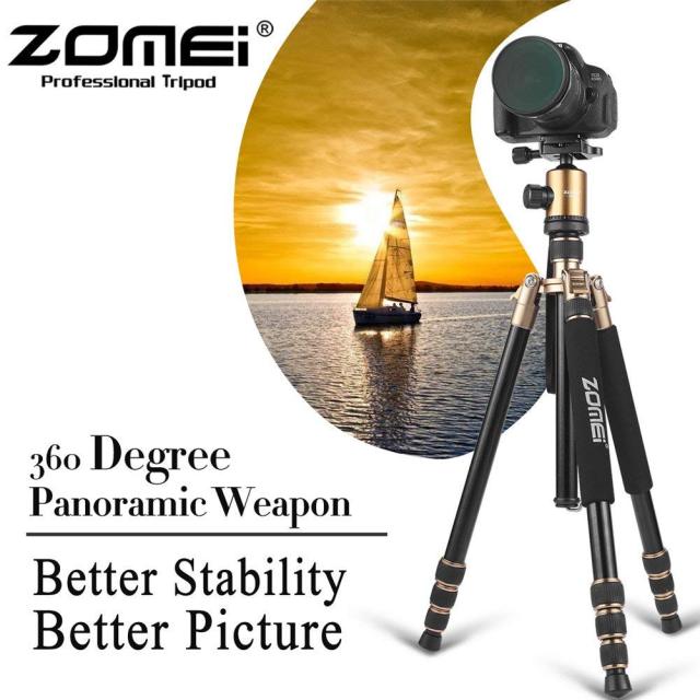 ZOMEi Z818 / Z888 Heavy Duty Camera Tripod 65 Inch for Professional Photographic Shooting for Landscape and Food Photography - Gold