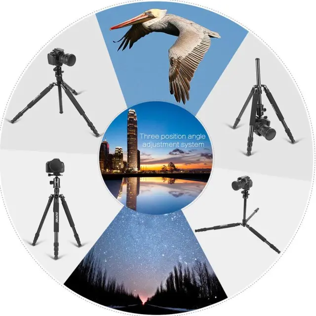 ZOMEi Z818 / Z888 Heavy Duty Camera Tripod 65 Inch for Professional Photographic Shooting for Landscape and Food Photography - Silver