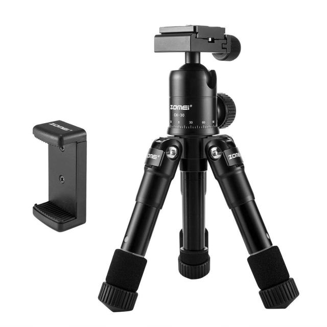 ZOMEi CK30 Small Tabletop Tripod with 360 Degree Panoramic Ball Head - Blue