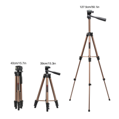 Tairoad 50 Inch Light Weight Portable Travel Tripod for Fishing Light, Mini Projector, Security Camera, Tiny Camera Telescope with Carrying bag(gold)