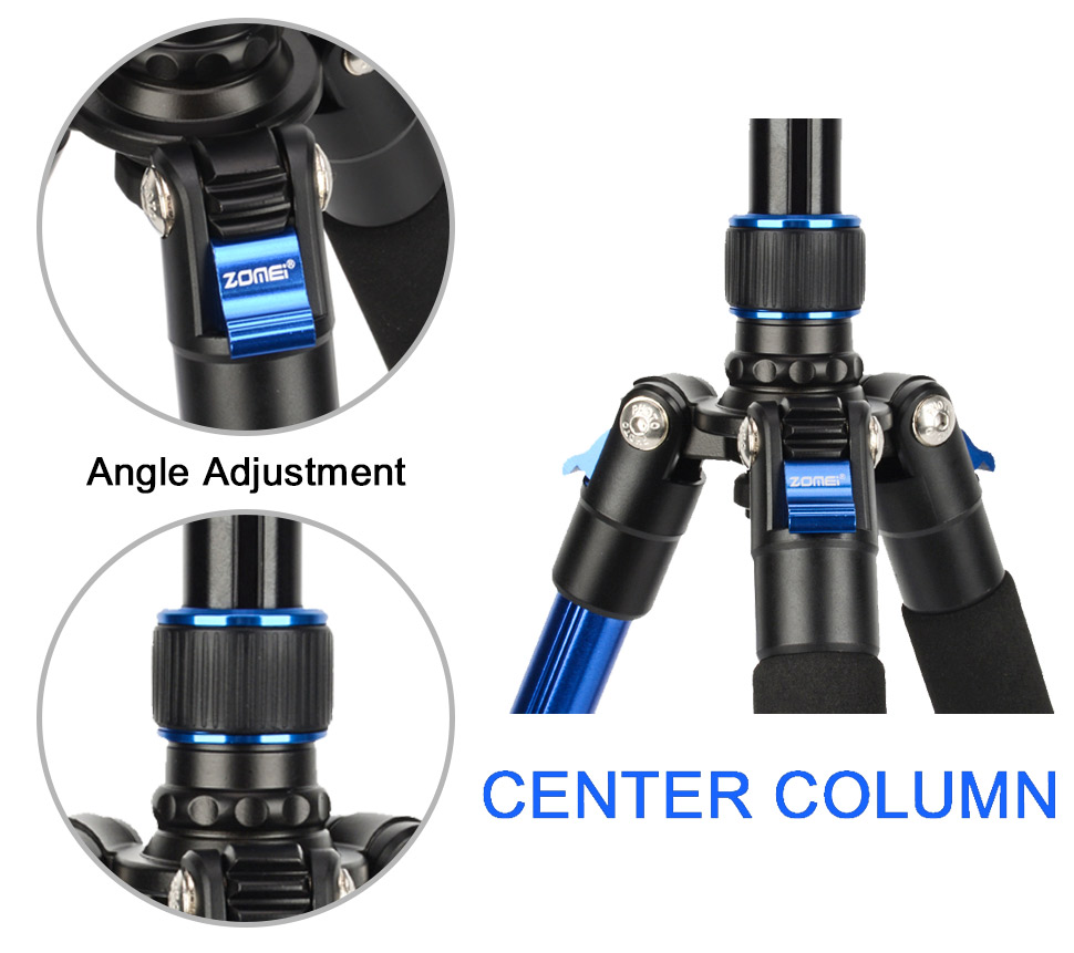 ZOMEi Q555 Aluminum Camera Tripod Kit with 360 Degree Ball Head Quick  Release Plate for Solar Telescopes and Binoculars