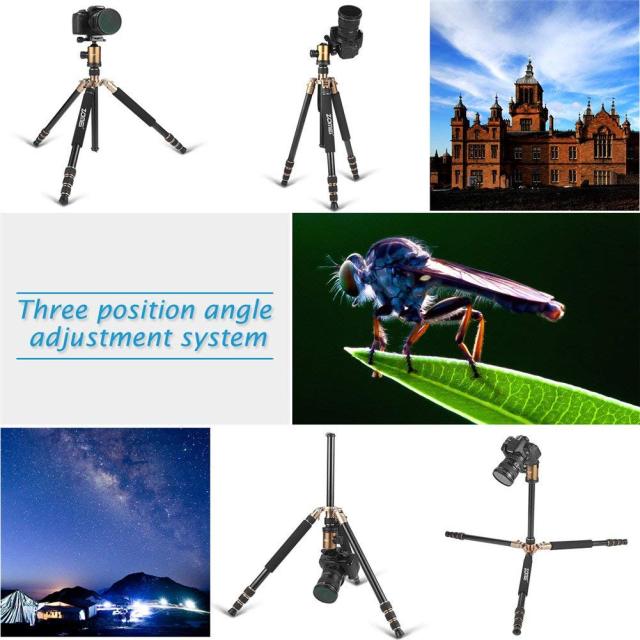 ZOMEi Z818 / Z888 Heavy Duty Camera Tripod 65 Inch for Professional Photographic Shooting for Landscape and Food Photography - Gold