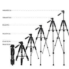 ZOMEi Q111 Portable Aluminum Tripod Stand Kit for Live Broadcast Video Photography and Wildlife Photography
