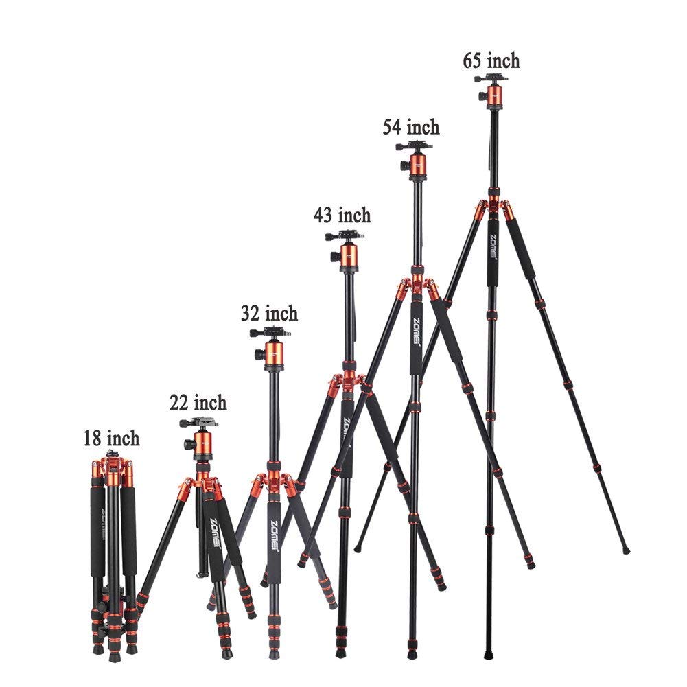 ZOMEi Z818 / Z888 Heavy Duty Camera Tripod 65 Inch for Professional Photographic Shooting for Landscape and Food Photography - Silver