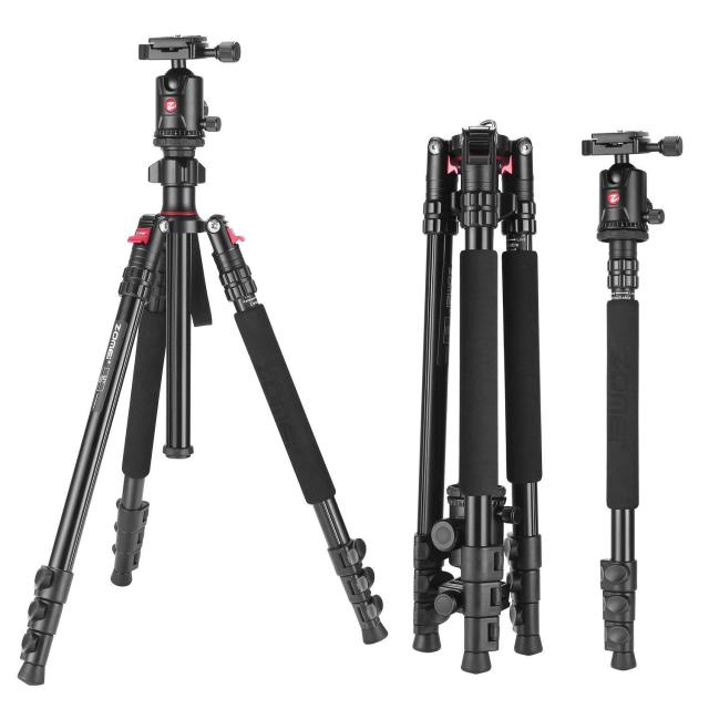 ZOMEi M7 Stable Camera Tripod Range from 22-inch to 67-inch with Adjustable-height Quick Flip Lock Legs for Bird and Landscape Photography-Blue