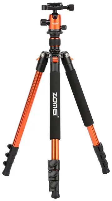 ZOMEi Q555 Aluminum Camera Tripod Kit with 360 Degree Ball Head Quick Release Plate for Solar Telescopes and Binoculars