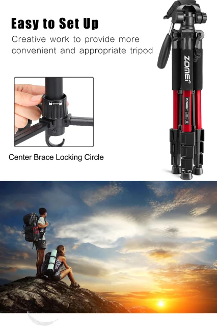 Q111 Compact Aluminum Tripod Kit YouTube Photography for Nikon Canon Dslr Camera for Macro Photography