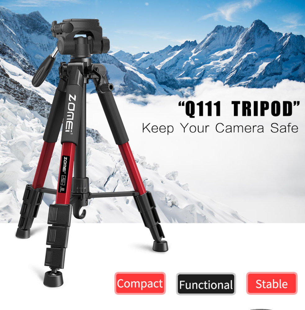 ZOMEi Q111 Travel Camera Tripod Kit 55-inch for Beginner Photographers and Webcam Support