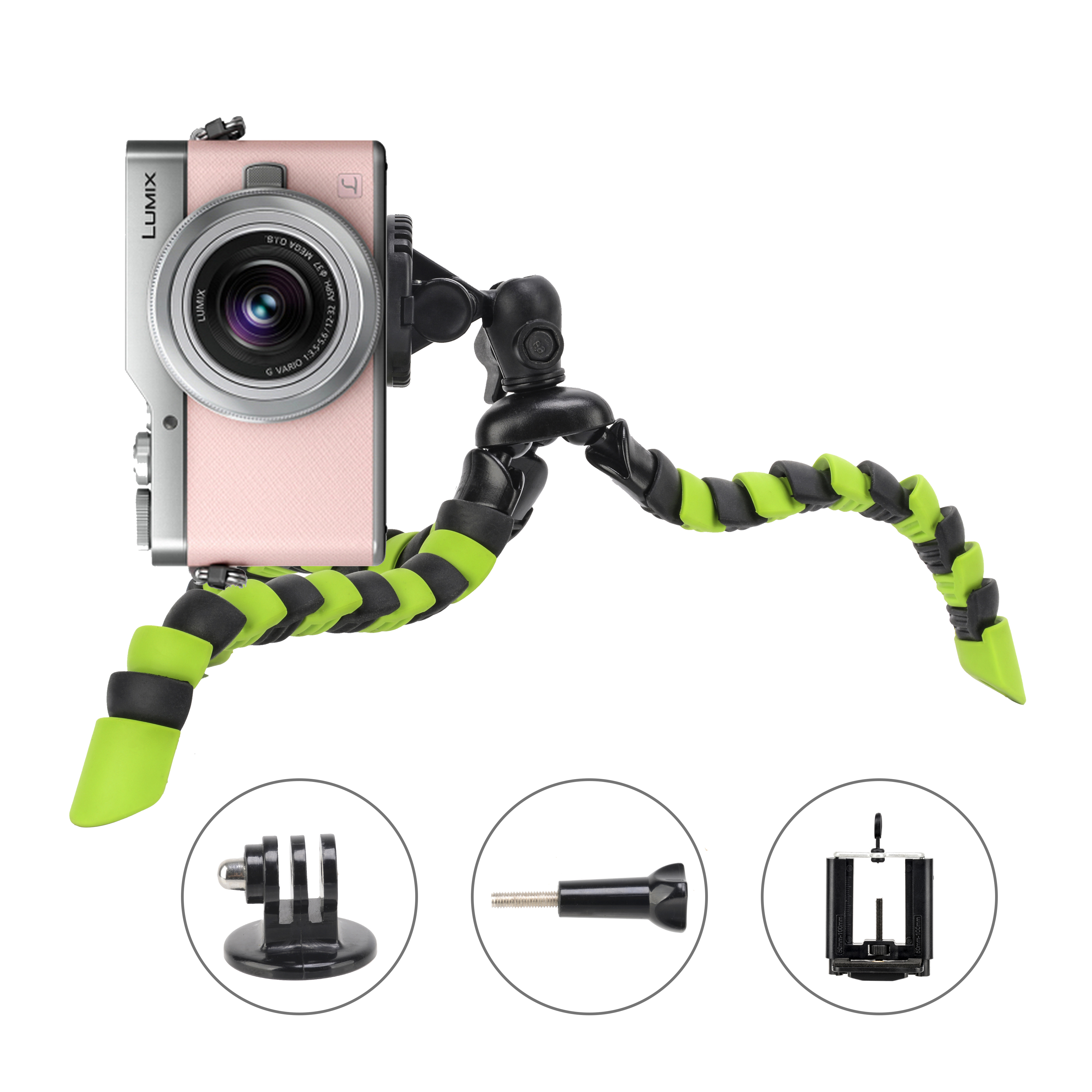 ZOMEI Flexible Mini Tripod with Quick Release Plate Tripod Mount Adapter for Smartphone Gopro Red