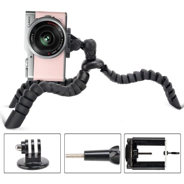 ZOMEI Flexible Mini Tripod with Quick Release Plate Tripod Mount Adapter for Smartphone Gopro Green