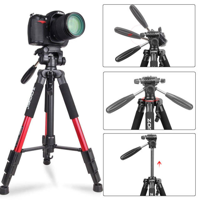 Q111 Compact Aluminum Tripod Kit YouTube Photography for Nikon Canon Dslr Camera for Macro Photography