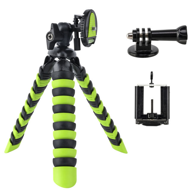 ZOMEI Flexible Mini Tripod with Quick Release Plate Tripod Mount Adapter for Smartphone Gopro Green