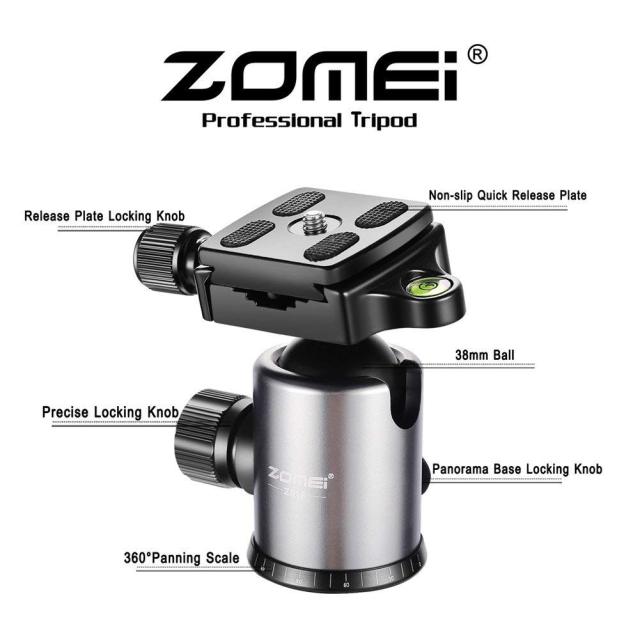 ZOMEi Z818 / Z888 Heavy Duty Camera Tripod 65 Inch for Professional Photographic Shooting for Landscape and Food Photography - Gold