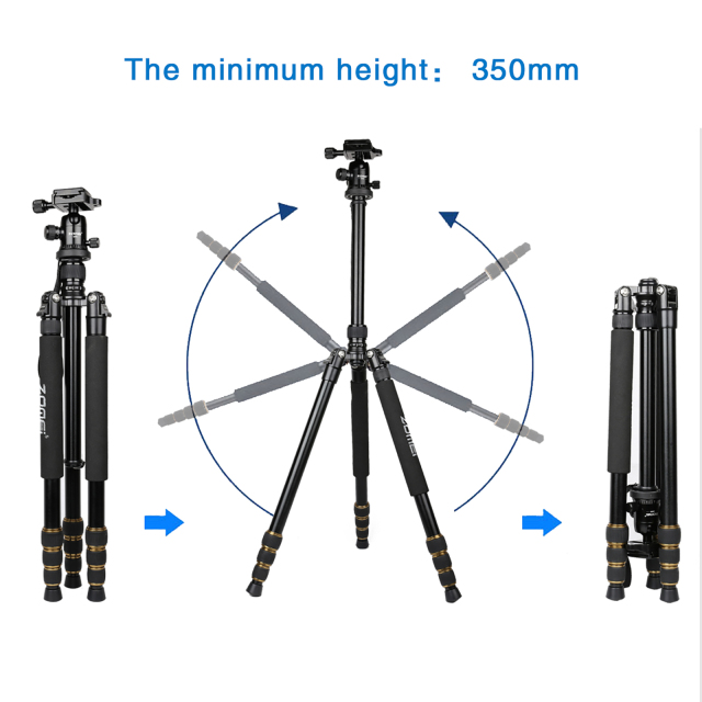 ZOMEI Q666（metal） Proline Tripod with Ball Head for Cameras