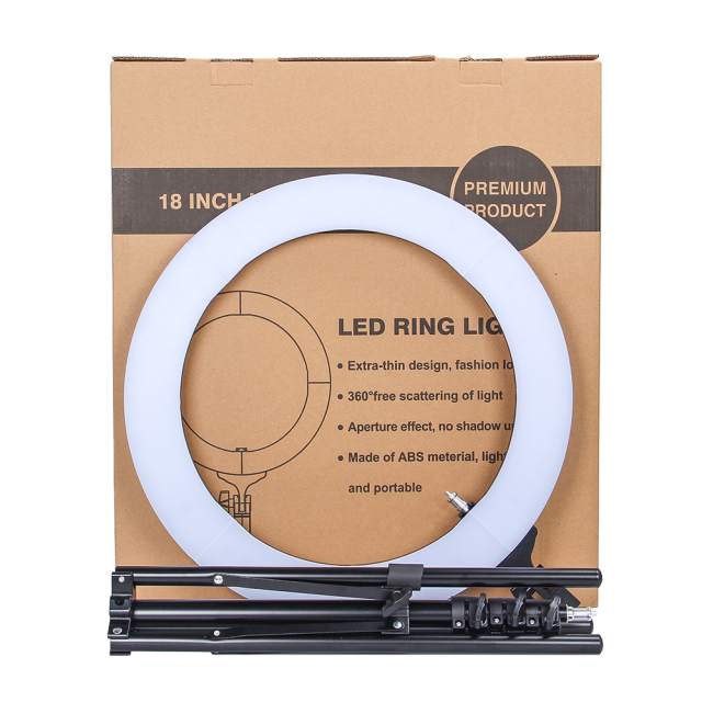 ZOMEi 18-inch LED Circle Ring Lights Soft for Skin Kit 50W with Tripod Stand and Phone Holder for Makeup Lighting